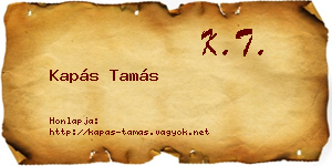 Kapás Tamás névjegykártya